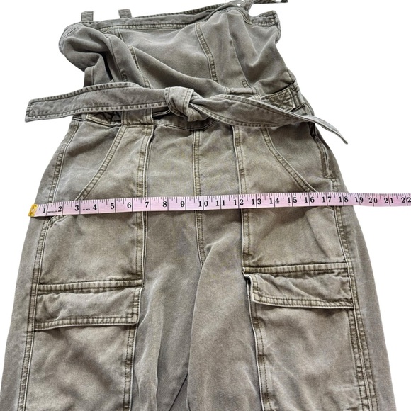 FREE PEOPLE Small Go West Utility Jumpsuit in Moss Revolve Open Back Cargo S - Picture 16 of 16